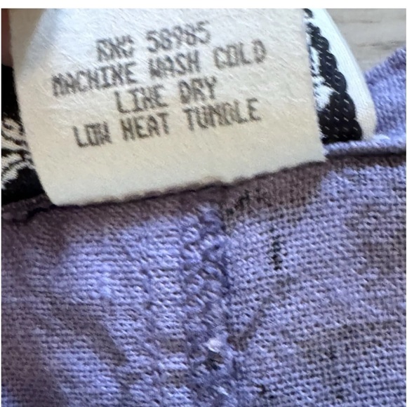 VTG Linen Maxi Dress Sz M Dressing Clio Cottagecore Beach Lagenlook Boho Purple - Picture 11 of 11